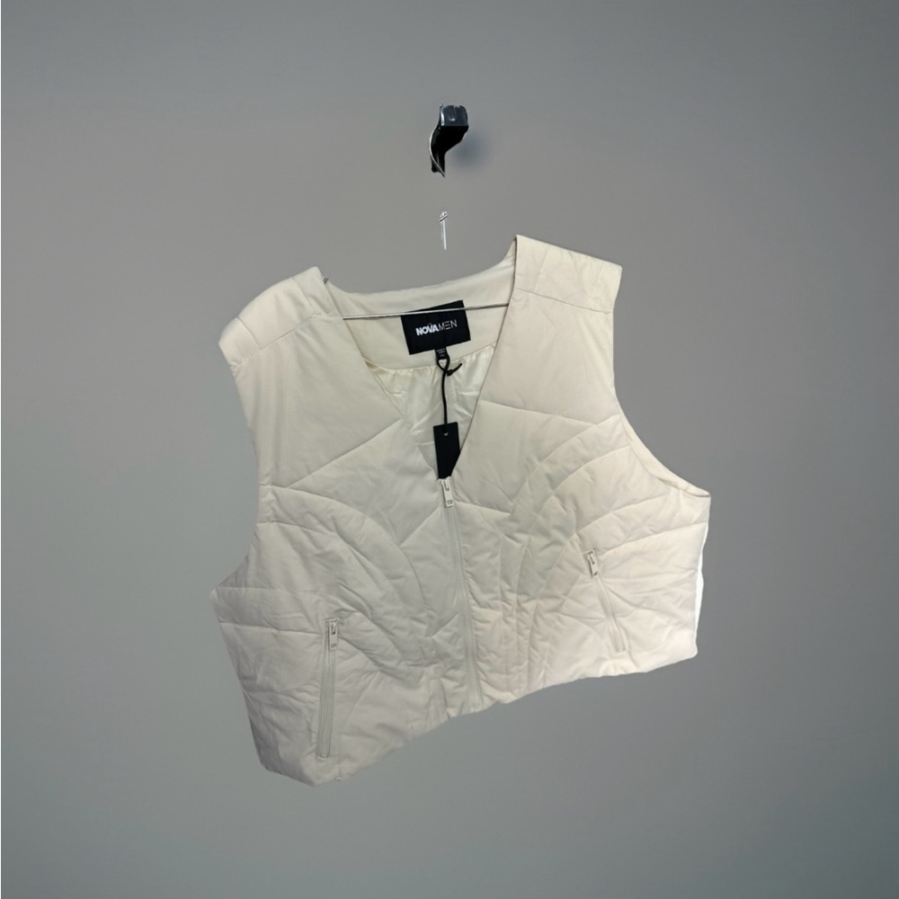 Fashion Nova Off-White Quilted Vest